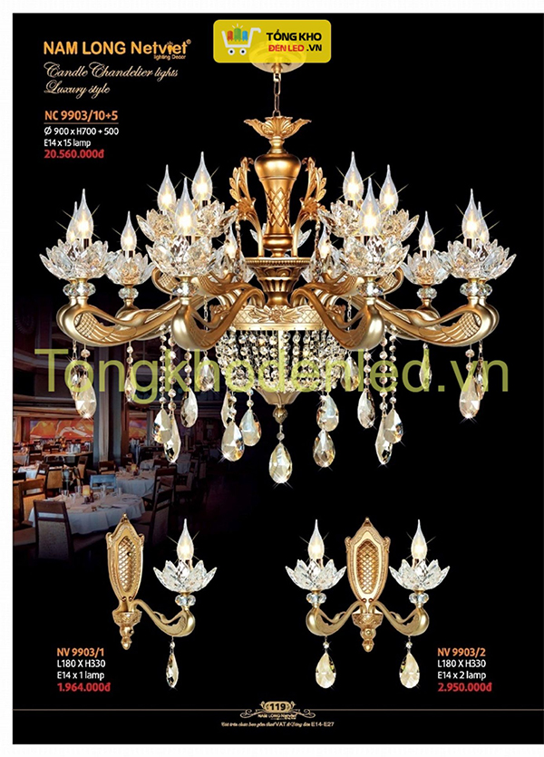 Đèn thả kiểu châu Âu NAMLONG NETVIET - 119