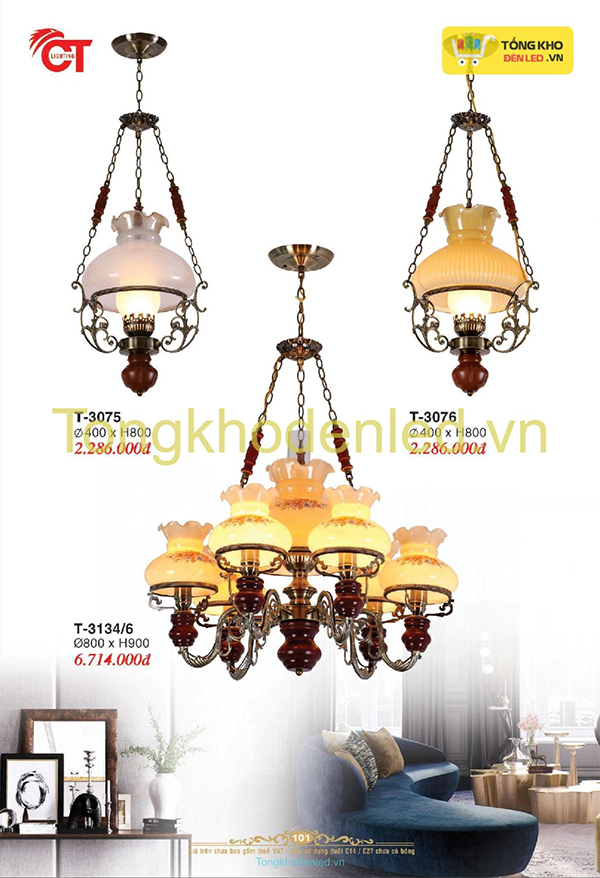 Đèn thả kiểu châu Âu CT LIGHTS - 101