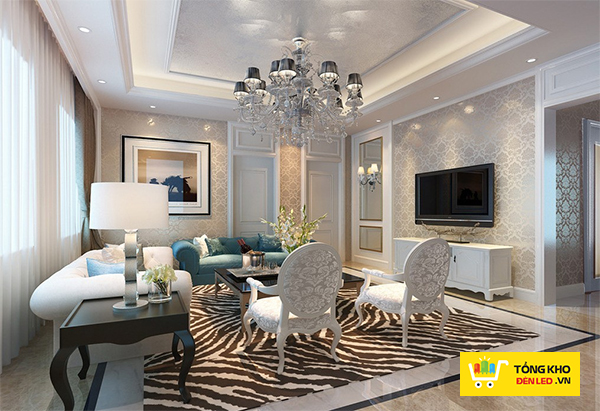 sử dụng đèn trang trí phòng khách