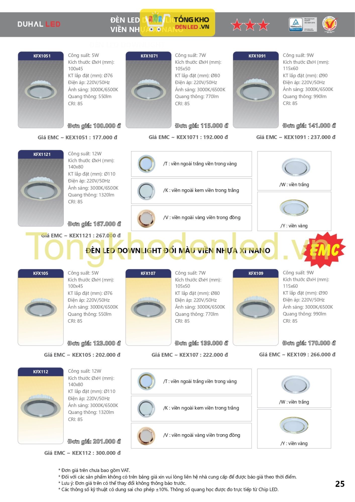 ĐÈN LED DUHAL - 025 ĐÈN LED DUHAL - 025