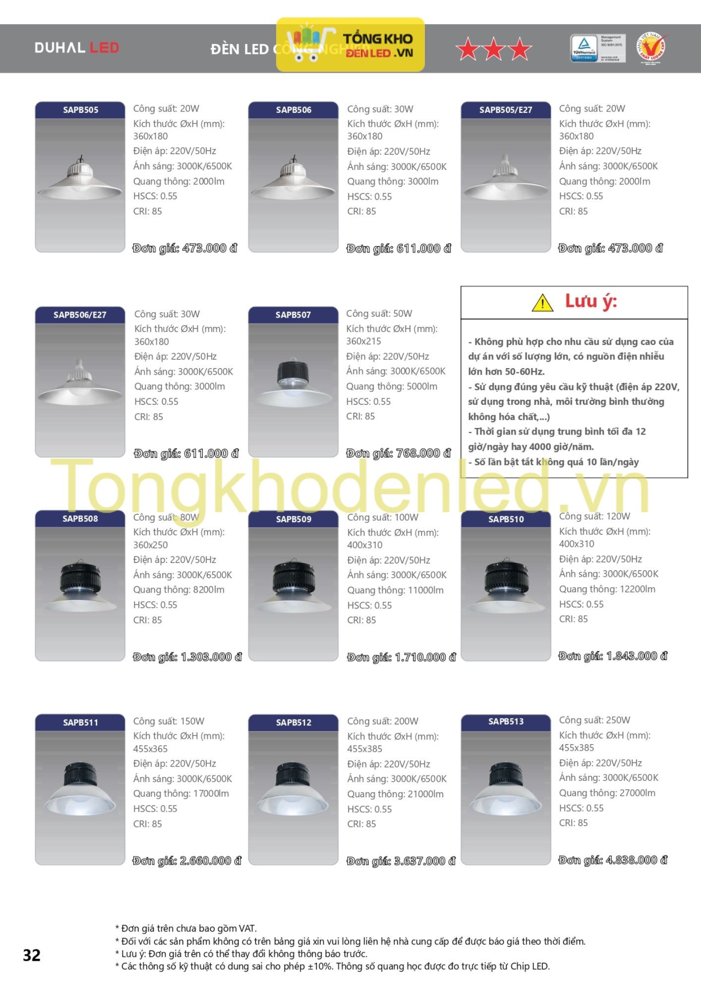 ĐÈN LED DUHAL - 032 ĐÈN LED DUHAL - 032