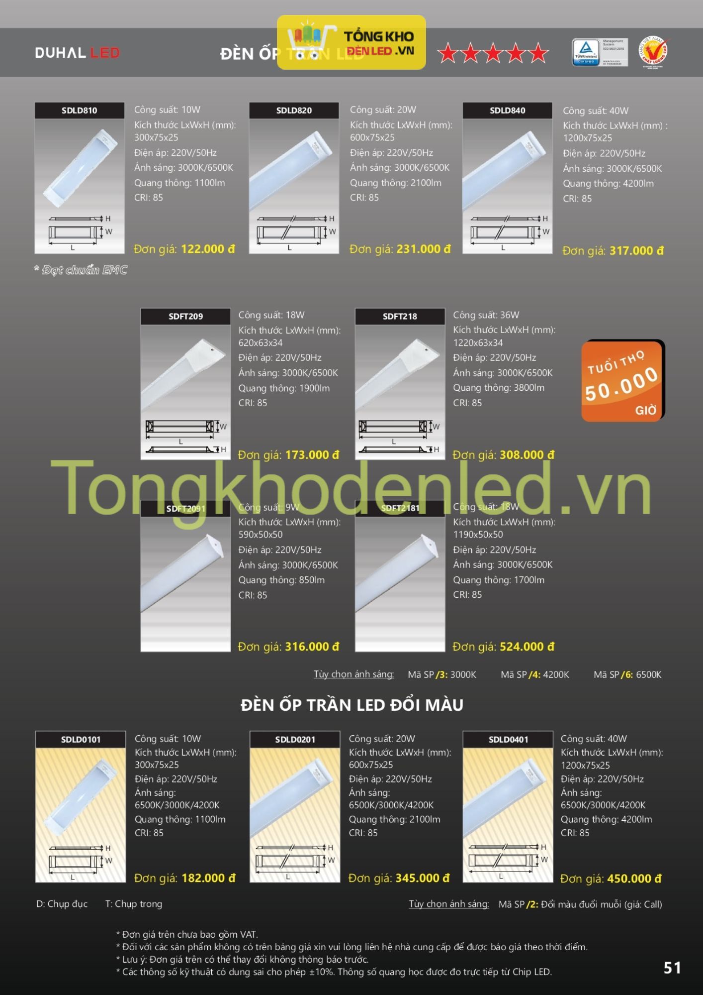 ĐÈN LED DUHAL - 051 ĐÈN LED DUHAL - 051