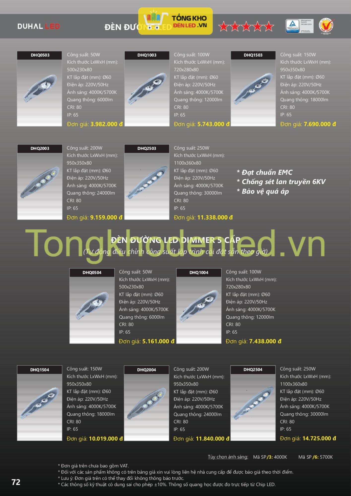 ĐÈN LED DUHAL - 072 ĐÈN LED DUHAL - 072