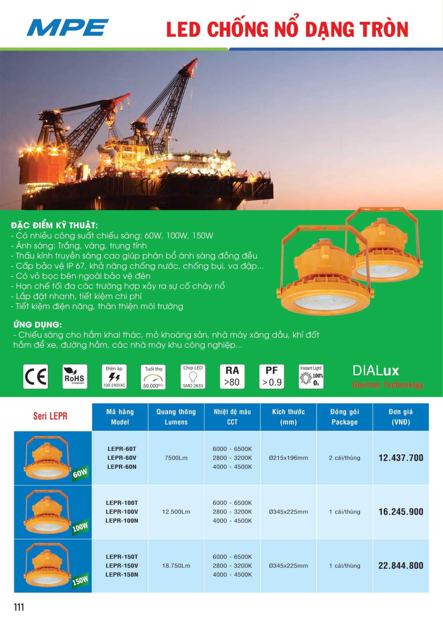 ĐÈN LED MPE - 110 ĐÈN LED MPE - 110