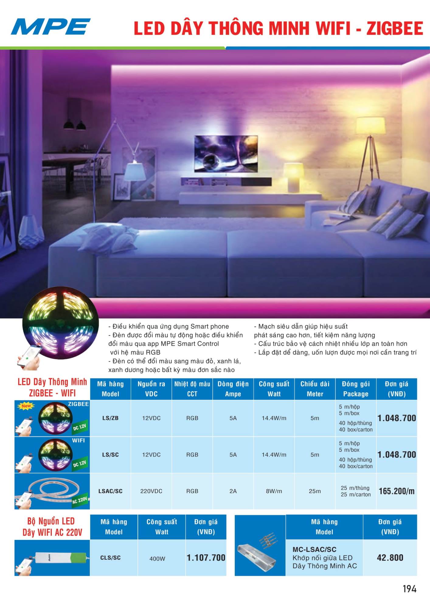 ĐÈN LED MPE - 192 ĐÈN LED MPE - 192